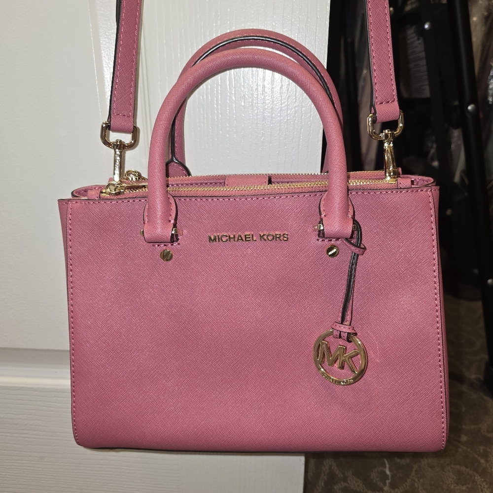 Michael Kors Small Sutton Pink Saffiano Leather Women's Bag
